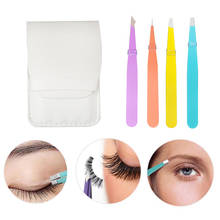 4pcs/set Stainless Steel Eyebrow Tweezers Slant Tip Eyebrow Tweezer Black/Colorful Durable Hair Removal Makeup Tools 2024 - buy cheap