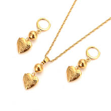 Romantic Heart photo frame Pendant Necklace chain Earrings sets Jewelry Gold wedding  bridal Necklaces jewelry Sets for Women 2024 - buy cheap