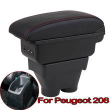 For Peugeot 208 Armrest Box Heighten Double Layer Central Store Content Cup Holder Ashtray Accessories 2012 2013 2014 2015-2018 2024 - buy cheap