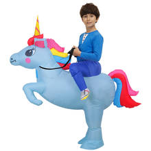 Blue Kids Unicorn Inflatable Costumes Halloween Cosplay Costume Cute Animal Role Play Disfraz for Children 2024 - buy cheap
