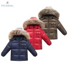 Casaco de inverno infantil, jaqueta grossa com capuz para meninos e meninas, 803 2024 - compre barato