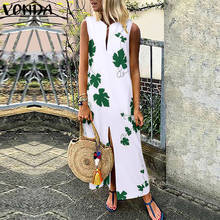 Women Sleeveless Dress 2020 Summer VONDA Sexy O Neck Plus Size Maxi Long Dress Casual Loose Bohemian Beach Party Sundress 5XL 2024 - buy cheap