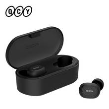 QCY QS2 TWS наушники, Bluetooth V5.0 3D стерео Спортивные Беспроводные наушники с двойным микрофоном, автоматическое подключение 2024 - купить недорого