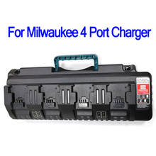 Carregador de bateria elétrica, substituição de carregador de bateria para milwaukee m18 48-59-2401 48-11-2402 14.4v-18v plugue ue e 4 portas 3a 2024 - compre barato