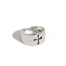 SHANICE S925 sterling silver open ring Personality Simple Cross Wide Ring For Women Silver Color Geometric Finger Ring Jewelry 2024 - buy cheap