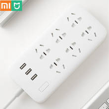 Original Xiaomi mijia Power Strip 2.1A Fast Charging 3 USB Extension Socket Plug 6 Standard Socket Adapter US UK EU for MI home 2024 - buy cheap