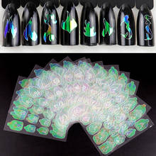 Calcomanía holográfica 3D para uñas, adhesivo ultrafino con llama láser, papel de aluminio para decoración artística de uñas, 12 hojas por lote 2024 - compra barato