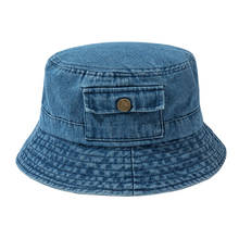 Chapéu balde moda harajuku, chapéu feminino e masculino, para hip hop, retrô, lavado, jeans e pescador, mercadorias da rua 2024 - compre barato