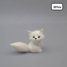 cute real life white fox model plastic&furs lucky fox doll gift about 13x7.5cm xf1681 2024 - buy cheap