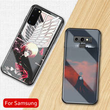 Funda de vidrio templado Anime Attack on Titan para Samsung Galaxy S8, S9, S10, S20, S21, Note 8, 9, 10, 20 Plus, S10e, carcasa Ultra dura 2024 - compra barato