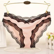Fashion Delicate Women Breathable Translucent Underwear Sheer Lace Dot Print Tank Lace Sexy Babydoll Underpant Mini Panties 2024 - buy cheap