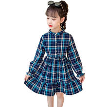 Girl Dress Plaid Pattern Girls' Dresses Long Sleeve Kids Dress 2021 Spring Autumn Clothes For Girls 6 8 10 12 14 2024 - buy cheap