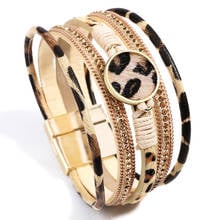 2020 Leopard Leather Bracelets For Women Magnetic Buckle Wristband Multilayer Wrap Female Bracelet Bangle Jewelry Gifts pulseras 2024 - buy cheap