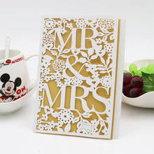 10 pces/25 pces mr & mrs cartão de convite de casamento para o chá de panela noivado aniversário convidar fontes de festa 2024 - compre barato