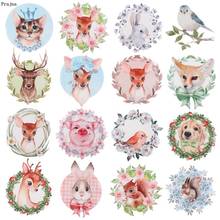 Prajna Jungle Animal Iron on Patch Cartoon Rabbit Heat Transfer Vinyl Cute Deer Stickers Patches For Kids Clothing DIY T-Shirts 2024 - buy cheap