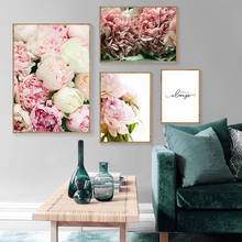 Scandinavian Nordic Style Wall Art Flower Canvas Painting Poster Pink Peony Floral Print Picture Living Room Decoration 2024 - buy cheap