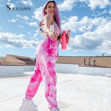 Streetwear Pink Tie Dyeing Sweatpants Women Summer Casual Joggers High Waist Loose Female Trousers Ladies Fashion Pants Capri 2024 - buy cheap