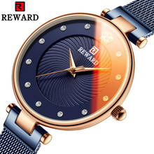 Часы с кристаллами для женщин от ведущего бренда, Роскошные Кварцевые аналоговые часы, простые элегантные женские часы с голубым сетчатым ремешком, Ультра тонкий дизайн 2024 - купить недорого