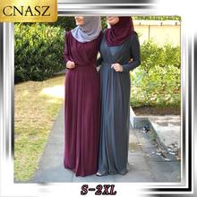 Взрывоопасная ткань элегантная Минималистичная элегантная женская одежда 2019 Abayas исламский для женщин платье с длинным рукавом 2024 - купить недорого