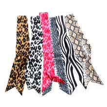 2021 Summer Ladies Scarf Leopard Print Snakeskin Stripes Luxury Brand Silk Bandana Handbag Ribbon Women's Scarf on the Neck JK12 2024 - buy cheap