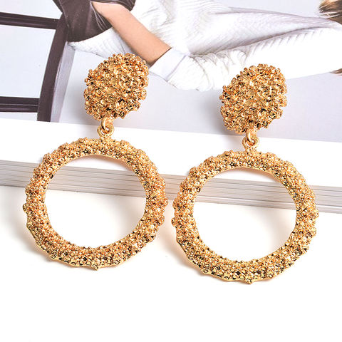 New Metal Round Drop Earrings Wholesale Fashion Trend Jewelry Accessories For Women 2022 - buy cheap