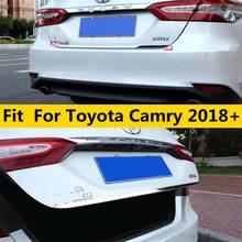 Yimaautotrims, задняя дверь багажника, дверная полоса, крышка крышки, отделка, подходит для Toyota Camry 2018-2021, внешние молдинги из нержавеющей стали 2024 - купить недорого