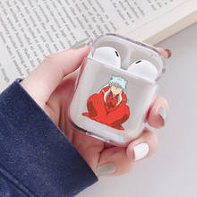 Прозрачный чехол для наушников Anime Inuyasha Soft чехол из ТПУ для Apple AirPods 2 для Airpods 1 Funda Capa 2024 - купить недорого