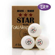 Amizade 729 3 estrelas mais bola de tênis de mesa costurado plástico abs 40 + original 729 3 estrelas bolas de ping pong 2024 - compre barato