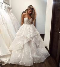 Vestido de novia con apliques elegantes 2020 de hombro cariño volantes de talla grande vestidos de princesa para novias robe de mariage 2024 - compra barato