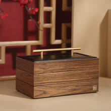 Casegrace-caixa de joias de madeira, luxuosa, com alça, 3 camadas de veludo, colar, brincos, caixa de joias, organizador, armazenamento de madeira 2024 - compre barato