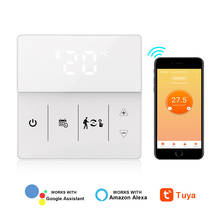 Controlador de temperatura inteligente 16a, controle por voz, wi-fi, tela sensível ao toque, funciona com google home e alexa 2024 - compre barato