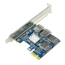 PCI-E-PCI-E адаптер 1 поворот 4 PCI-Express слот 1x до 16x USB 3,0 карта расширения для майнинга PCIe преобразователь для майнинга BTC 2024 - купить недорого