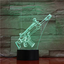 Прилавок CS игра акрил M4 A1 пистолет 3D ночник Светодиодная лампа сенсорный датчик 7 цветов Изменение Настольная лампа детские подарки 1693 2024 - купить недорого
