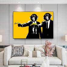 Funny Monkeys With Banana Canvas Paintings On The Wall Posters And Prints Graffiti Art Animals Wall Art Pictures Kids Room Decor 2024 - buy cheap