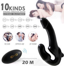 Remote Control Double Ended Dildo Dual Vibrators Lesbian Strap-on Penis Vibrator for Female Adult Product Sex Toys 2024 - buy cheap