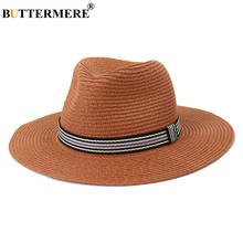 BUTTERMERE Panama Hat British Summer Sun Hats for Women Man Beach Straw Hat for Men UV Protection Cap Chapeau Femme Sombrero 2024 - buy cheap