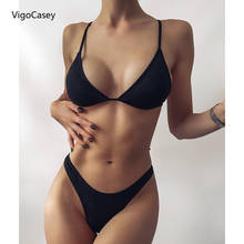 VigoCasey Strapped Swimwear Women Sexy Deep V Thong Bikinis 2021 Brazilian Swimsuit Female Push Up Bikini Set Bathing Suit Swim 2024 - buy cheap