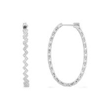 Женские серьги-кольца из серебра 925 пробы, с фианитом 2024 - купить недорого