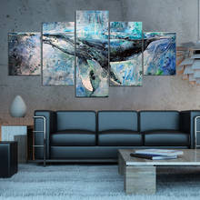 Canvas Painting the abstract dolphin swimming 5 Pieces Wall Art Painting Modular Wallpapers Poster Print living room Home Decor 2024 - buy cheap