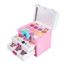 Kids Make Up Toy Set Pretend Play Princess Pink Makeup Beauty Safety Non-toxic Dressing Cosmetic With Portable Box Girl Gifts 2024 - buy cheap