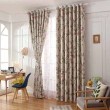 New Style Floral Blackout Curtains for Living Room Kitchen Green Leaves Plants Pattern Blinds Finished Drapes 2024 - buy cheap