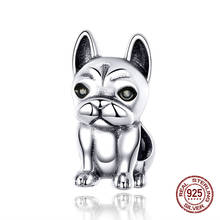 Fit Pandora charm Pulsera original Bulldog francés abalorios dijes para mujeres DIY 925 joyería de plata de ley regalo fabricación 2024 - compra barato