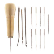 14Pcs Canvas Leather Tent Sewing Awl Hand Stitcher Straight & Curved Needles Leather craft Kit Tool 2024 - buy cheap