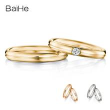 Baihe anel de diamante sólido 18k ouro branco h/si, anel de diamante natural, joias finas para homens e mulheres, anel de casamento da moda 2024 - compre barato
