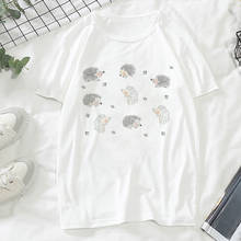 Женская футболка с одуванчиком и ежиком, подходящая ко всему футболка большого размера с круглым вырезом в стиле Харадзюку, лето 2021 2024 - купить недорого