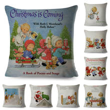 Merry Christmas Story Cushon Cover Decor Cartoon Fairy Tale Pillow Case for Children Room Sofa Home Polyester Pillowcase 45x45cm 2024 - buy cheap