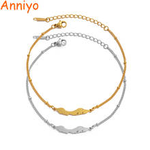Anniyo-pulsera Curacao para mujer y niña, joyería de Color dorado, brazaletes de cadena de mano, #113221 2024 - compra barato
