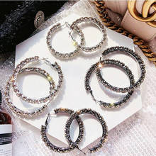 Женские серьги-кольца с кристаллами BLIJERY, элегантные большие круглые серьги с бусинами для свадебной вечеринки 2024 - купить недорого