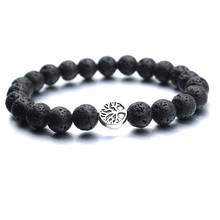 Cheap Tree of Life  8mm Black Lava Stone Beads DIY Aromatherapy Essential Oil Diffuser Bracelet Yoga Strand Jewelry 2024 - buy cheap