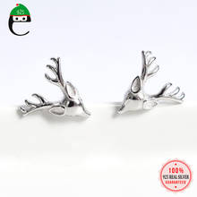 ElfoPlataSi Genuine Fashion 925 Sterling Silver Animals Sweet Antlers Stud Earring For Women Girl Wedding Jewelry Gift DS2472 2024 - buy cheap